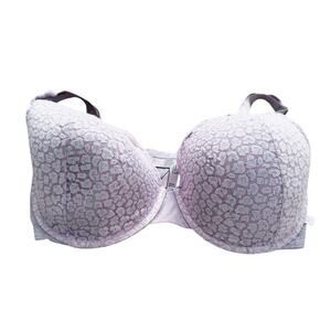 Victoria’s Secret Lightly Lined Demi Bra 38DDD Lilac Leopard Romantic Glam Lace